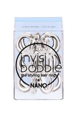 Invisibobble NANO Crystal Clear - Invisibobble NANO резинка для волос прозрачная, 3 шт